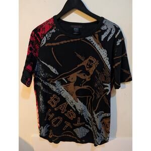 Vintage 90s Custo Barcelona Hawaiian Chrome Cross Dress Y2K 2000s Sz 3 / Large